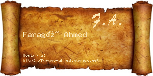 Faragó Ahmed névjegykártya