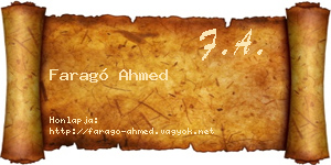 Faragó Ahmed névjegykártya
